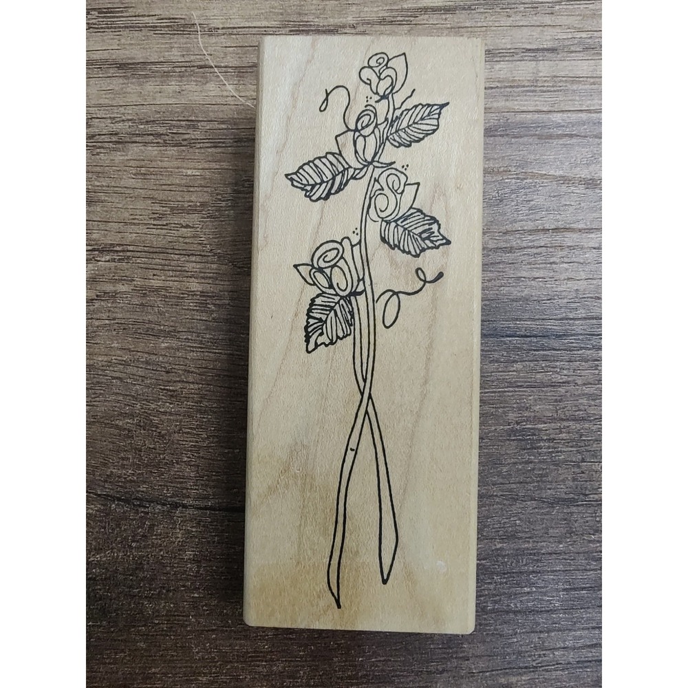 IMAGINATIONS S702 WOOD MOUNTED CRAFT STAMP Rose Bouquet EMBOSSING SCRAPBOOK B9